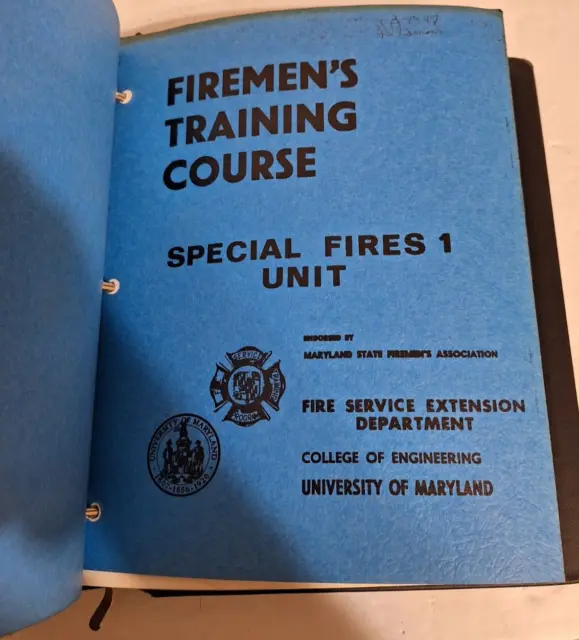Firemen's Training Course Pumps Unit Special Fires Tactics Unit Maryland 1971