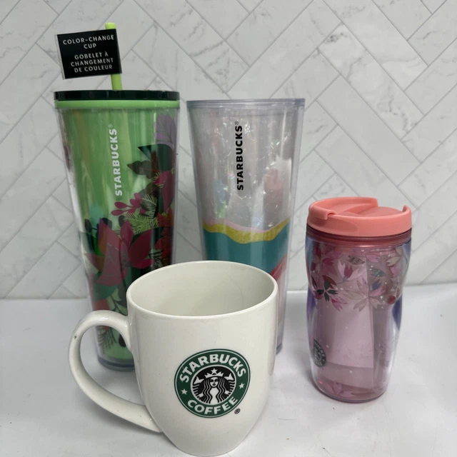 STARBUCKS LOT OF 4 Tumblers Cups Iridescent Tumbler Pastel Wave 20
