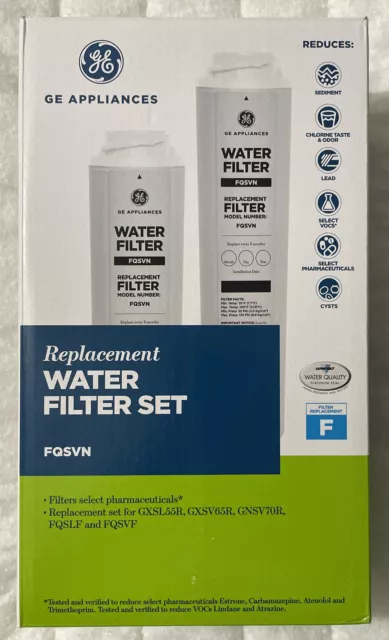 GE Replacement Water Filter Set FQSVN GXSL55R GXSV65R GNSV70R FQSLF FQSVF Sealed