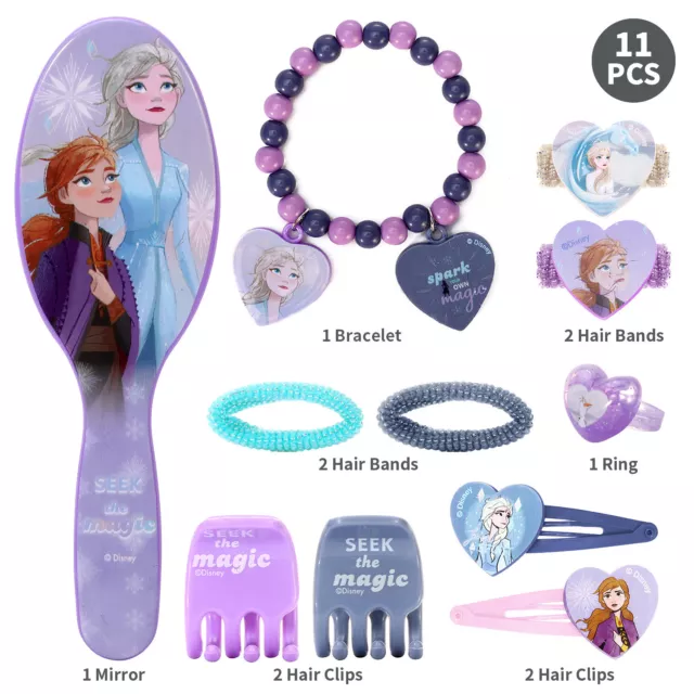 Disney Frozen 11 pz Accessori per capelli per ragazze bambini clip pettine e set di bellezza