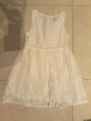lotto 739b vestito abito bimba bambina bianco elegante cerimonia 6 anni