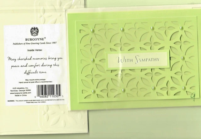 Sympathy     Papyrus. Burgoyne & Hallmark Embellished Card