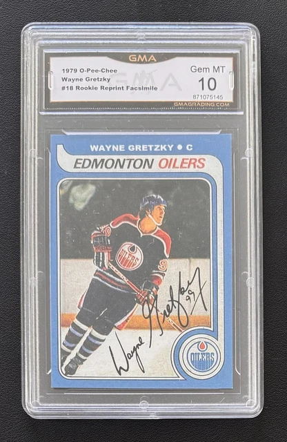 WAYNE GRETZKY ROOKIE Card Reprint Auto Facsimile Hockey Card Graded GMA 10  $46.00 - PicClick CA
