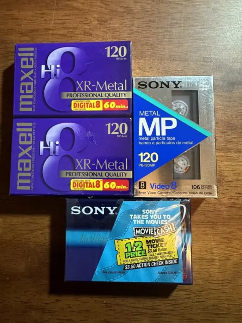 Maxell Hi8 120 Sony MP Professional Quality XR-Metal Camcorder Video Tape Lot