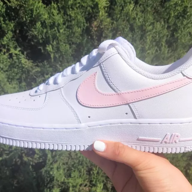 CUSTOMISED BABY PINK Tick Nike Air Force 1 Size UK 3 6 Junior