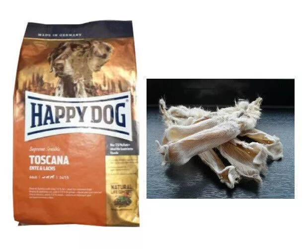 12,5kg Happy Dog Supreme Sensible Toscana + 1kg oreilles de lapin AVEC FOURRURE