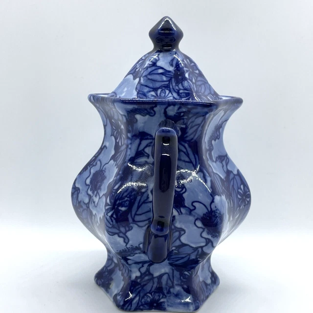 Orientalische zweigriffige dunkelblaue Keramik Ingwer Glas Urne Vase Topf Ornament Dekor 3
