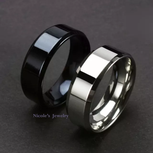 Stainless Steel Mens Polished Comfort Fit Engagement Band Ring Size 7-11 RM43