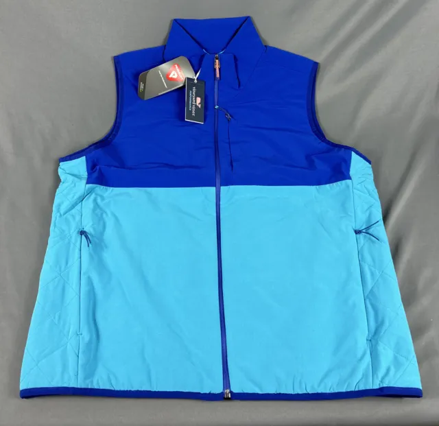 Vineyard Vines Golf Vest Performance FZ Marine Air XL Blue Ocean Reef $188