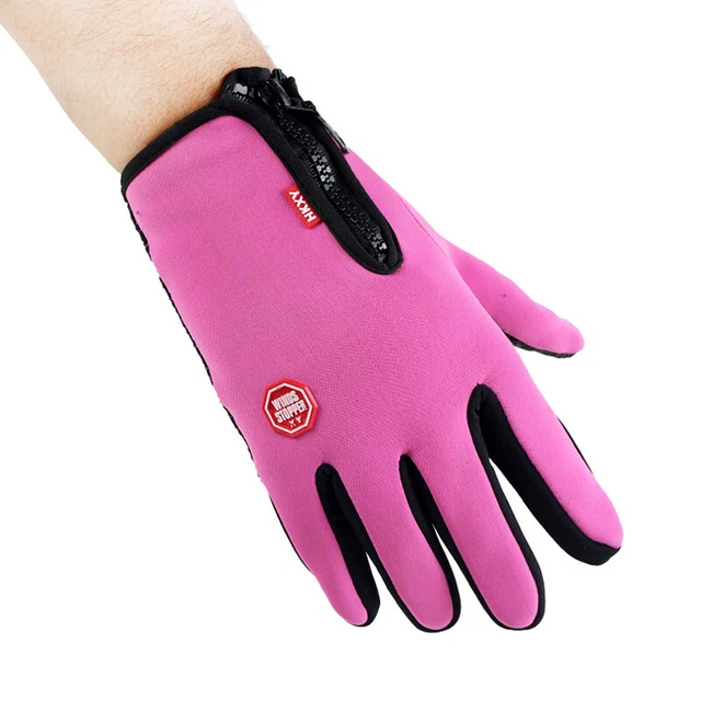 1 paio di guanti invernali impermeabili touch screen antiscivolo antivento caldi Sg