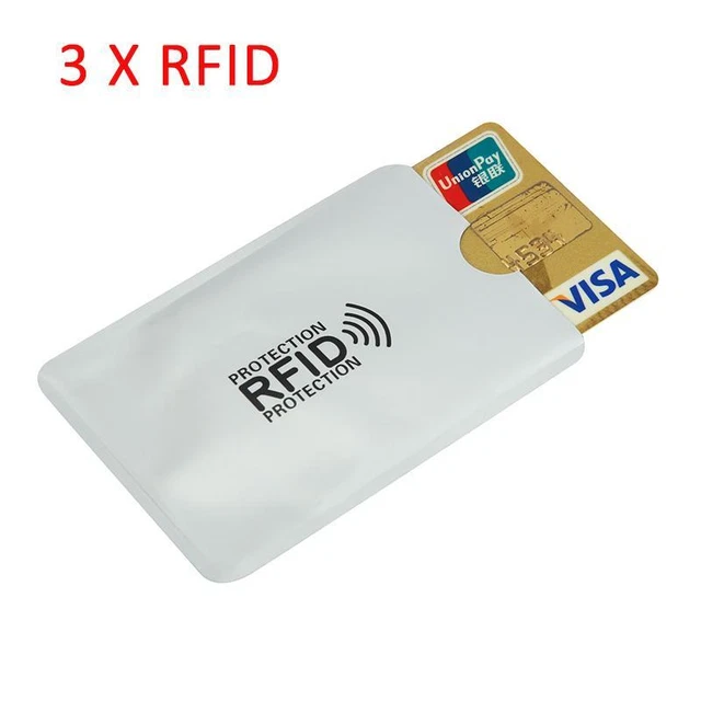 3x RFID Blocking Sleeve Debit Credit Card Holder Contactless Protector Wallet