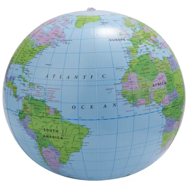 26cm Gonflable Globe Terrestre Carte Balle Terre Geographie Blow Atlas  Éducatif