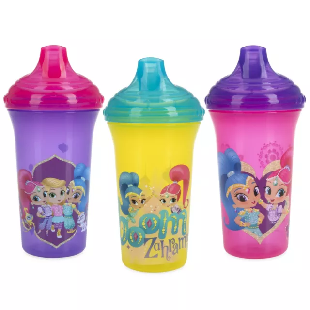 Nuby 3-Pack Nickelodeon Shimmer & Shine No-spill Easy Sippy Cups - Hard Spout