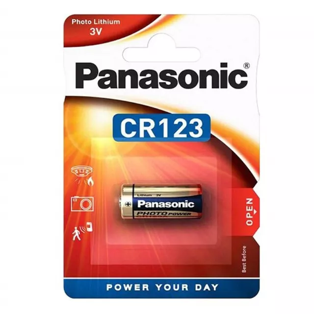 10x CR123A Foto-Batterien Lithium CR123 Photobatterie von PANASONIC Blisterpack