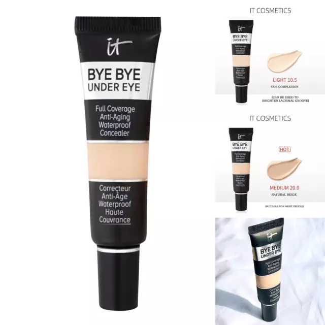 IT COSMETICS CONCEALER BYE BYE UNDER EYE 12ml LIGHT (10.5)+MEDIUM (20.0)