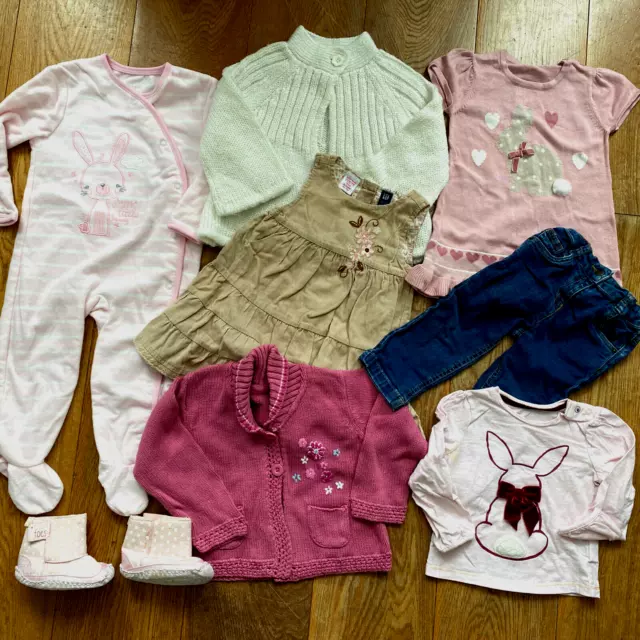 Girls clothes bundle 12-18 months GAP Matalan cardigan jeans baby grow VGC