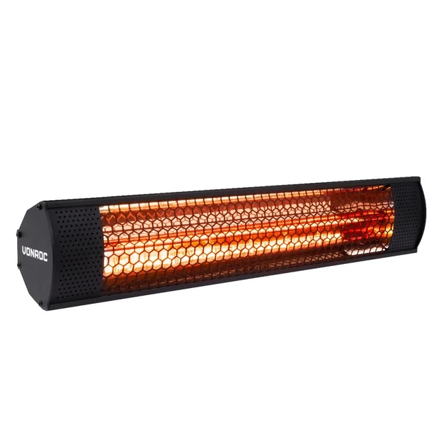 VONROC Terrassenheizung Marsili Compact - 2000W - Schwarz - Für Wand oder Dec...