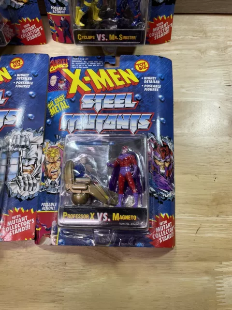 4 Set Vintage Marvel X-MEN Steel Mutants Die Cast Metal Figures Lot ToyBiz 1994 3