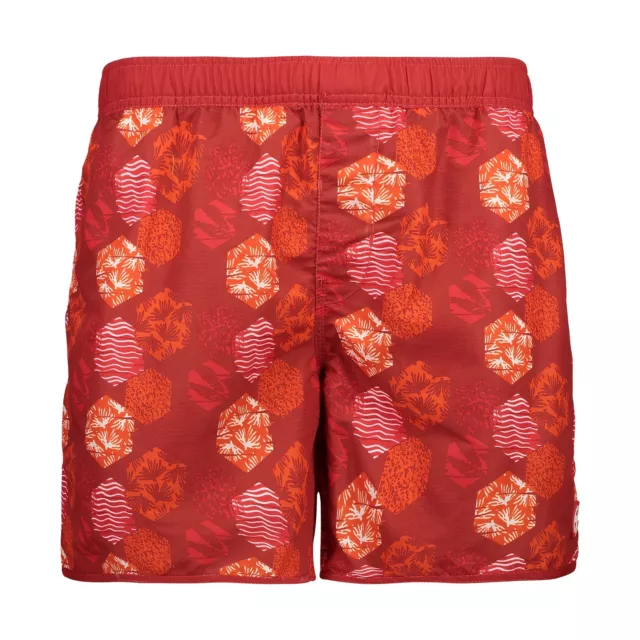 CMP Boardshort Maillot de Bain Un Shorts Rouge Motif Floral Microfibre