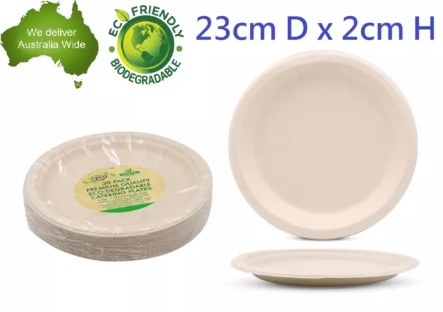 ECO Biodegradable Catering Bamboo Dinner Plates Cocktail Party Disposable Brown