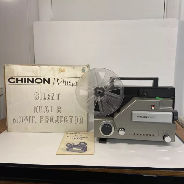 Chinon Whisper 727 Silent Dual 8 Movie Projector 8mm Film