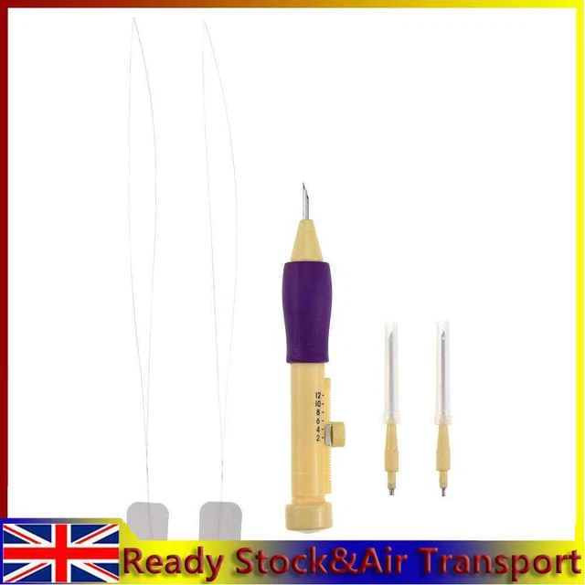 A#K Pluma de bordado Puntos de aguja Herramienta de tejido Kit de costura Accesorio (púrpura)
