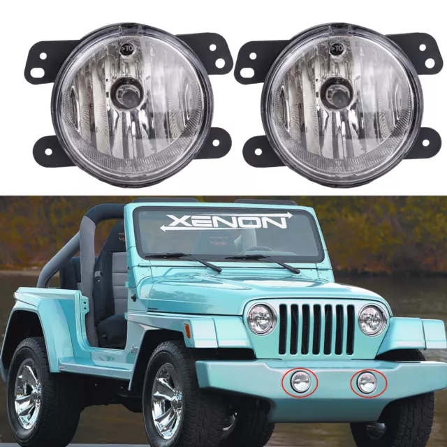 4" Inch Clear Lens Fog Lights Fit Jeep Wrangler JK Dodge Charger Cherokee Pair