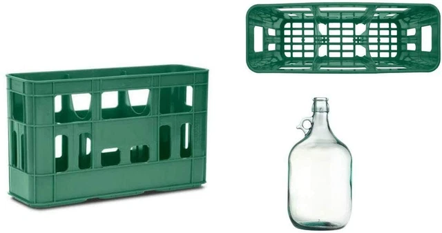 Cassa cesto porta dame 3 posti dama da 5 lt. vetro plastica trasporto portadame