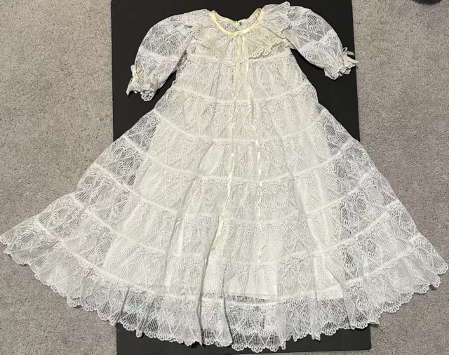 Vintage Handmade Baby Baptism Christening Gown Dress