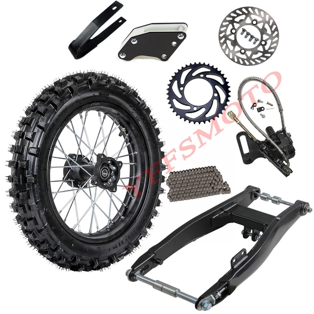 1.85x14 90/100-14'' Rear Wheel Tire Rim SwingArm Sprocket for Coolster YZ RM CRF