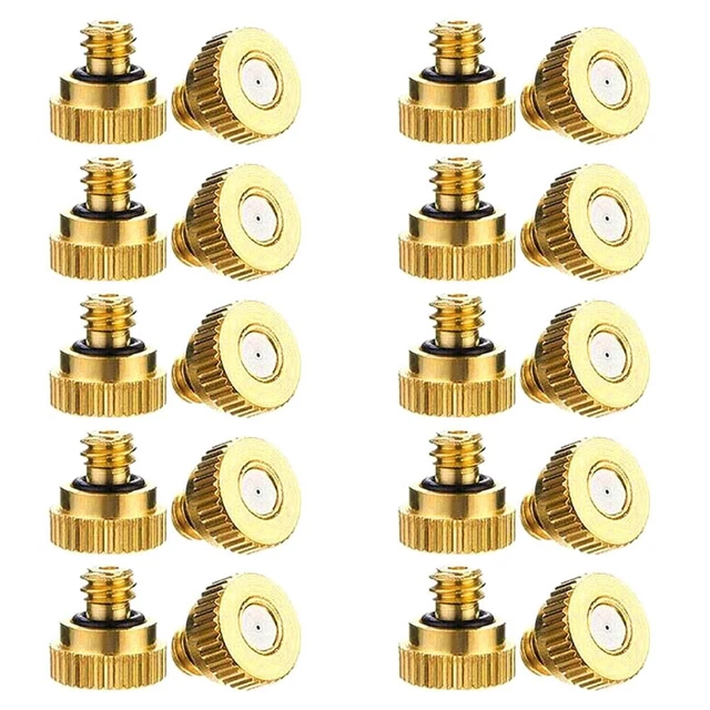 20PCS Buses de Brumisation en Laiton pour le système de refroidissement extérieur, Haute Pression Buse de Système de Brumisation, Buse Brumisateur en Laiton, Buse de Pulvérisation de Bruine, Atomiseur
