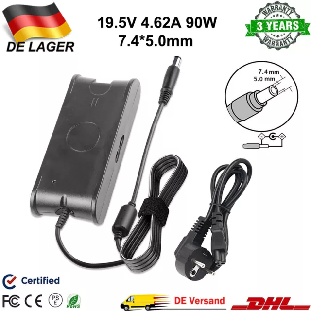 Ladegerät Netzteil Ladekabel für Dell PA-12 19,5V 4,62A (90W) 7,4 x 5,0mm Laptop