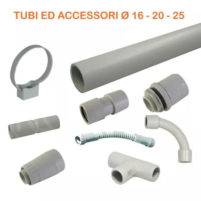 Tubo rigido e accessori per impianti elettrici parete Pvc plastica esterno 3 ml