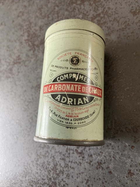 5 boîtes métalliques VIDES de médicaments anciens - Collection
