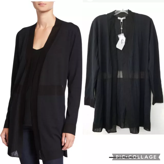 $345 NWT Neiman Marcus Cashmere Superfine Cashmere Open-Front Cardigan Size L