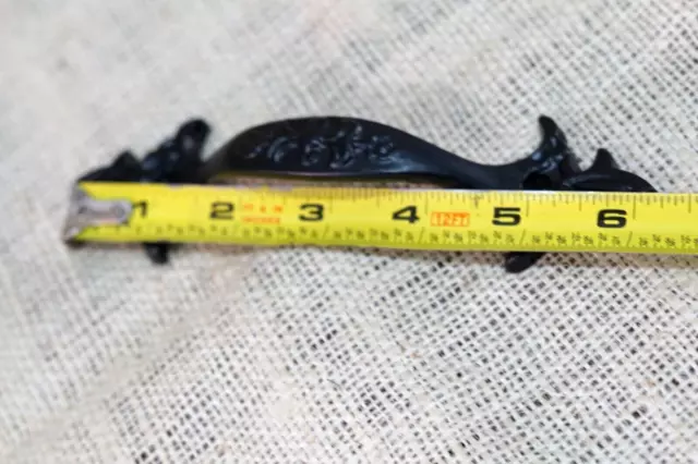 2 Cast Iron Handles Gate Pull Shed Door Barn Handle Drawer Pulls Durable Black 4