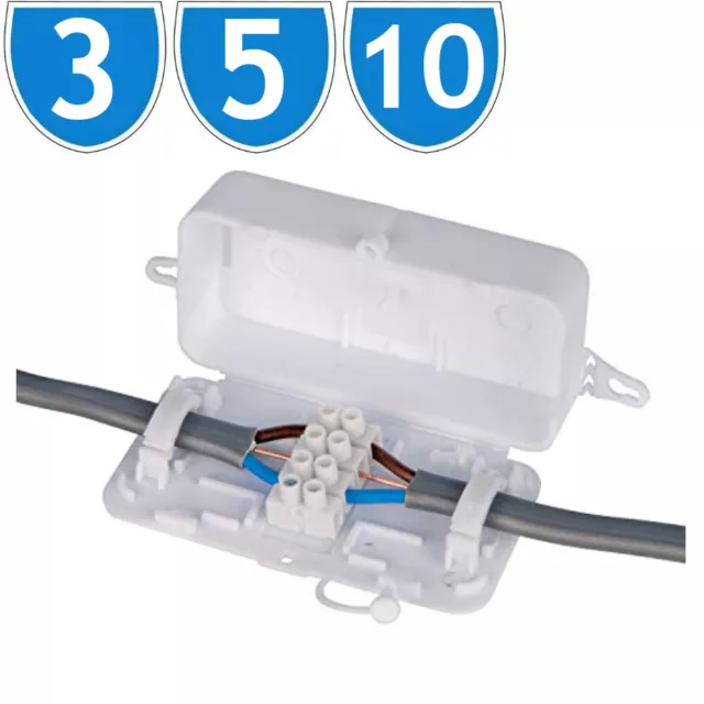 Electrical Junction Box 24A 240V 4 Pole Terminal Block Inline Wire Choc Box