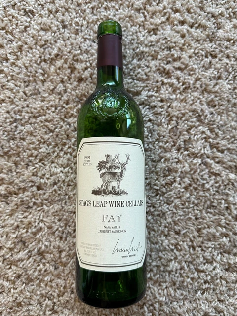 1991 Cabernet Sauvignon Stags Leap Cellars Fay Vineyard Napa Valley empty