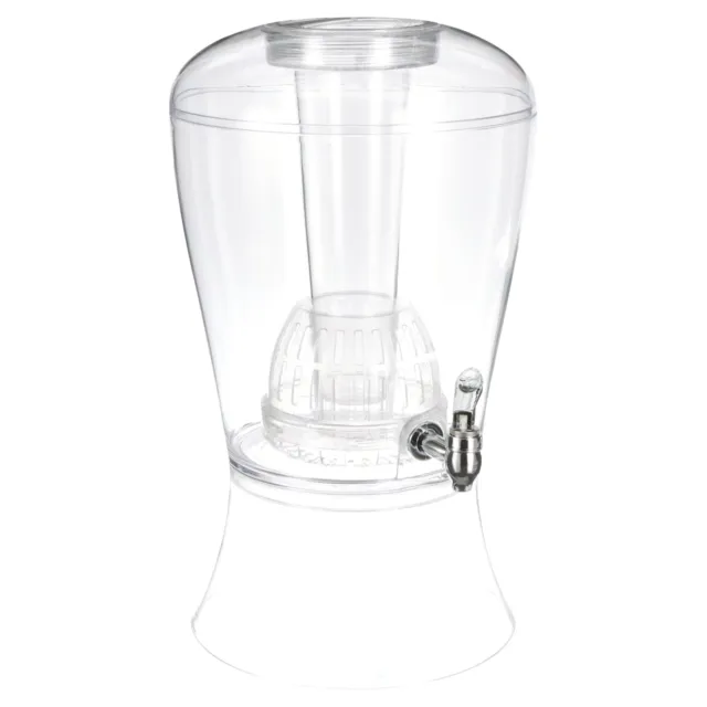 3 Gal Cold Beverage Dispenser Acrylic Bpa-Free With Ice Cylinder & Fruit Infuser