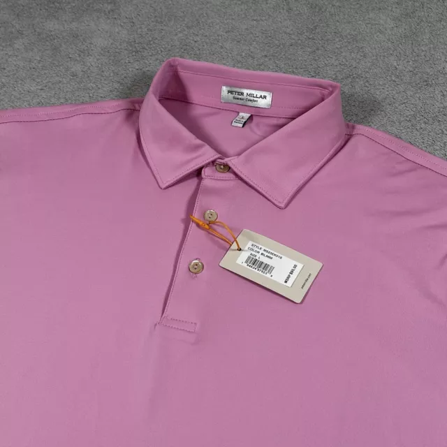 Peter Millar Summer Comfort Golf Polo Men’s Large Performance Pink Shirt