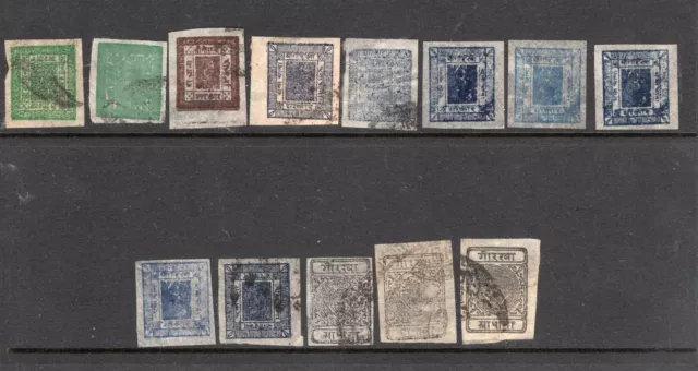 Nepal Early Imperf Stamp Collection