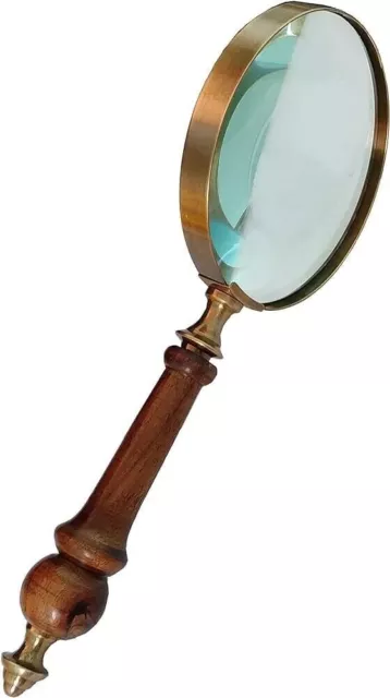 Deconoor 10X Handheld Magnifying Glass Lens, Antique Brass Magnifier,