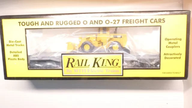 MTH Rail King 30-7619 Construction Flat car W/Ertl Front end loader O Gauge NEW