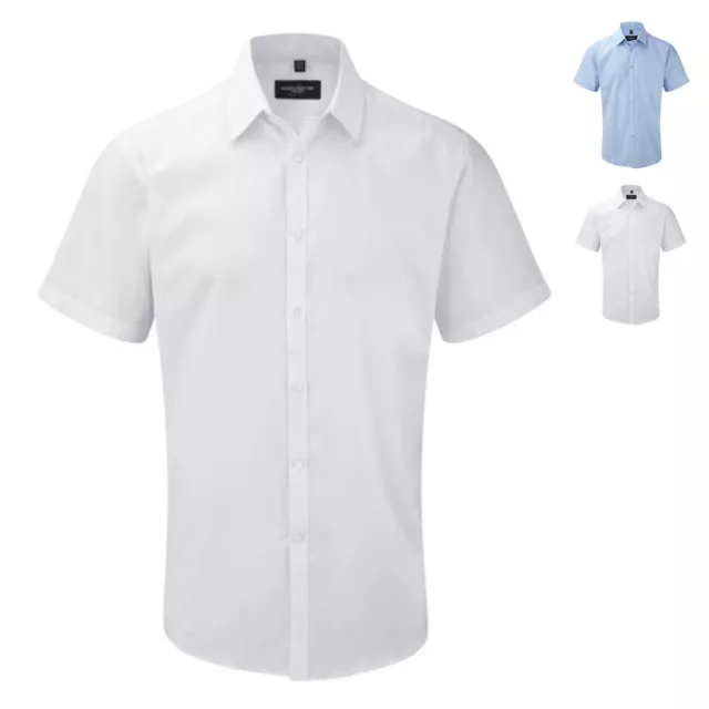 Russell Herren Hemd SHORT SLEEVE TAILORED SHIRT S M L XL XXL 3XL 4XL Neu Z963