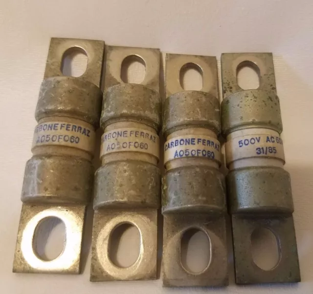 Lot De 4 Carbone Ferraz A050F060 500VAC 60A 31/85 Fusibles