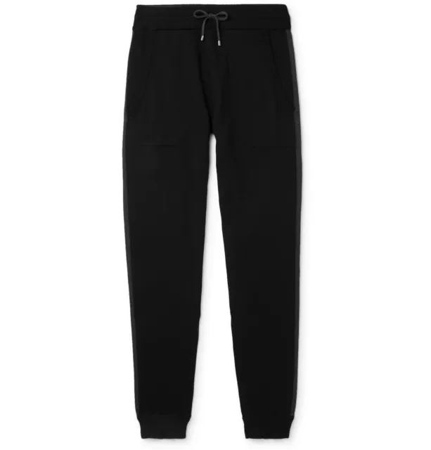 ZIMMERLI - Contrast-Tipped Cotton and Cashmere Sweatpants - Black - Small - BNWT