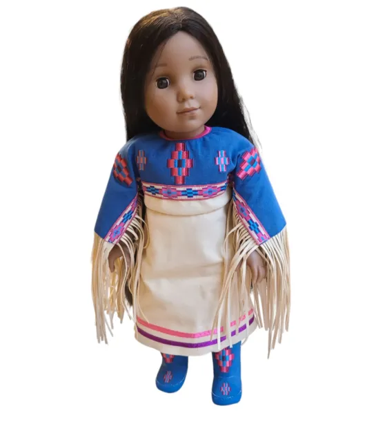 American Girl Doll Kaya 18 Inch Historical Character Native With Pow Wow Outfit