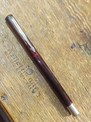Vintage Dark Red Transparent Chrome Trim CT PARKER VECTOR Rollerball Pen USA