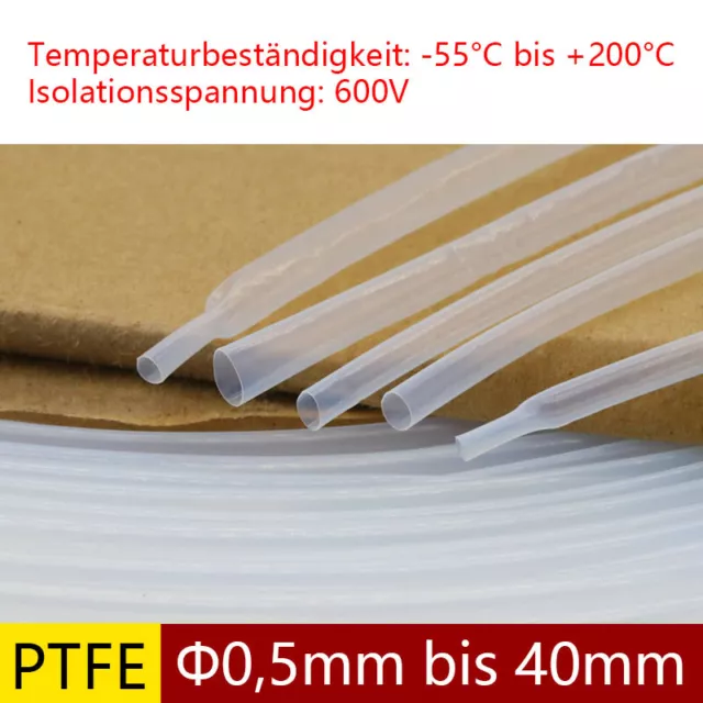 PTFE Schrumpfschlauch φ0,5mm bis 40mm Schrumpfschlauch Hohe Temperatur 260℃