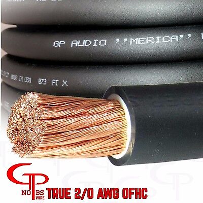 5 ft TRUE AWG 2/0 Gauge OFC COPPER Battery Power Wire BLACK Ground Cable GP